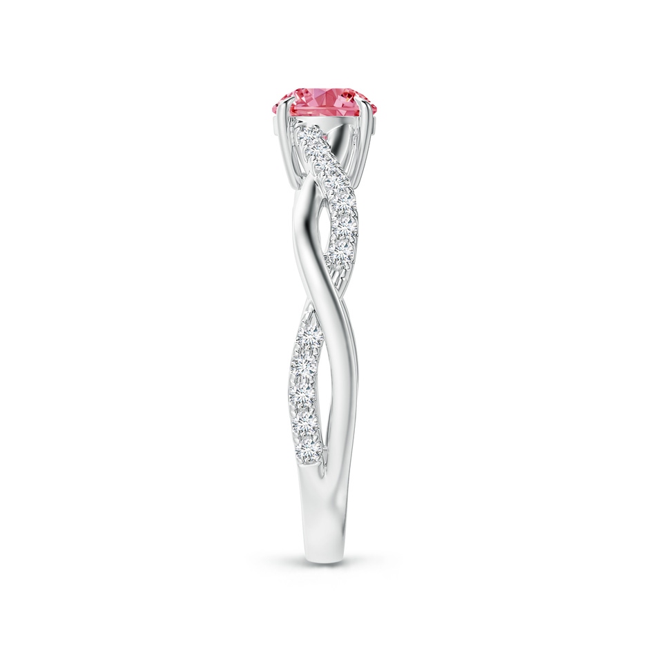 5.2mm Labgrown Classic Solitaire Lab-Grown Fancy Intense Pink Diamond Twist Shank Engagement Ring in White Gold side 299