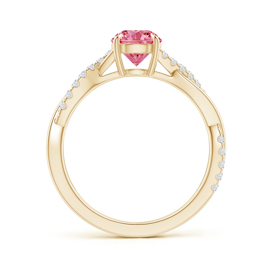 5.9mm Labgrown Classic Solitaire Lab-Grown Fancy Intense Pink Diamond Twist Shank Engagement Ring in Yellow Gold side 199