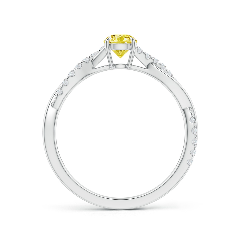 4.4mm Labgrown Classic Solitaire Lab-Grown Fancy Intense Yellow Diamond Twist Shank Engagement Ring in P950 Platinum - side 199