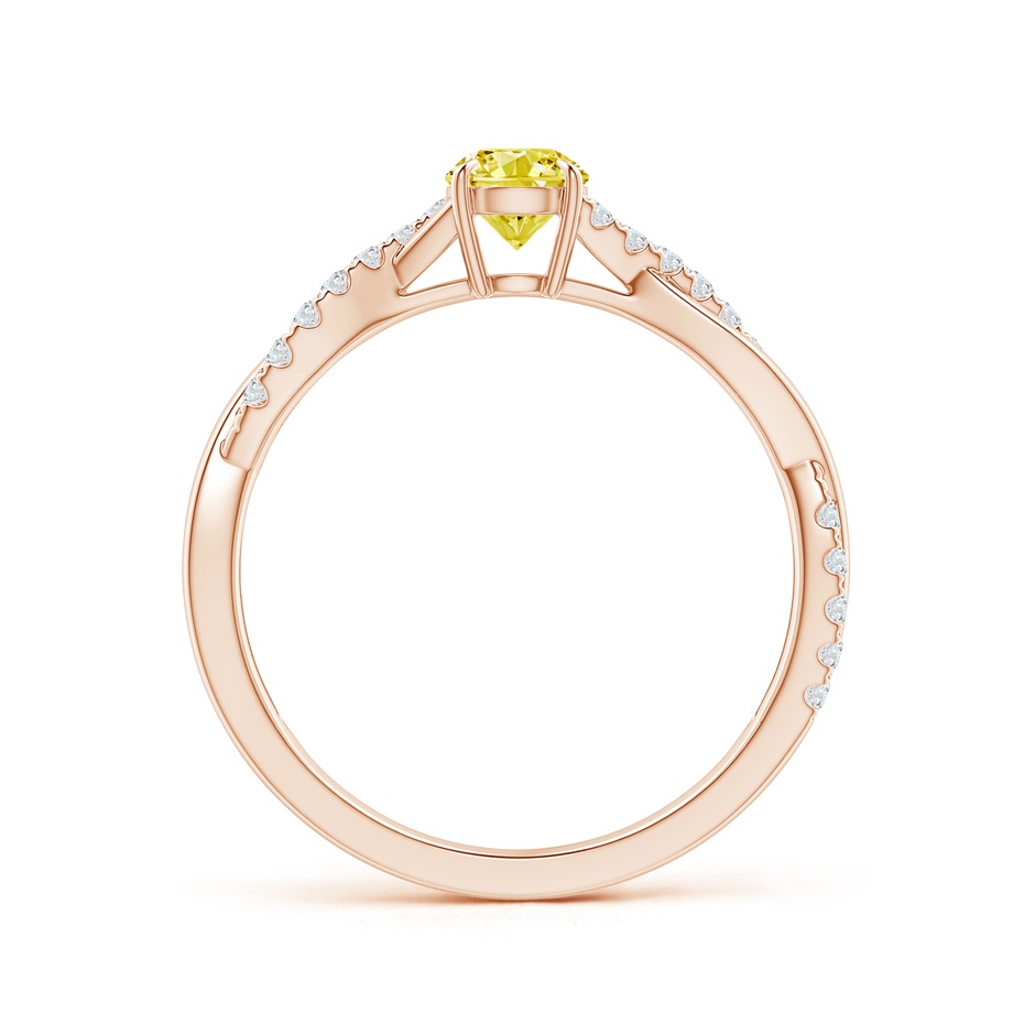 4.4mm Labgrown Classic Solitaire Lab-Grown Fancy Intense Yellow Diamond Twist Shank Engagement Ring in Rose Gold side 199