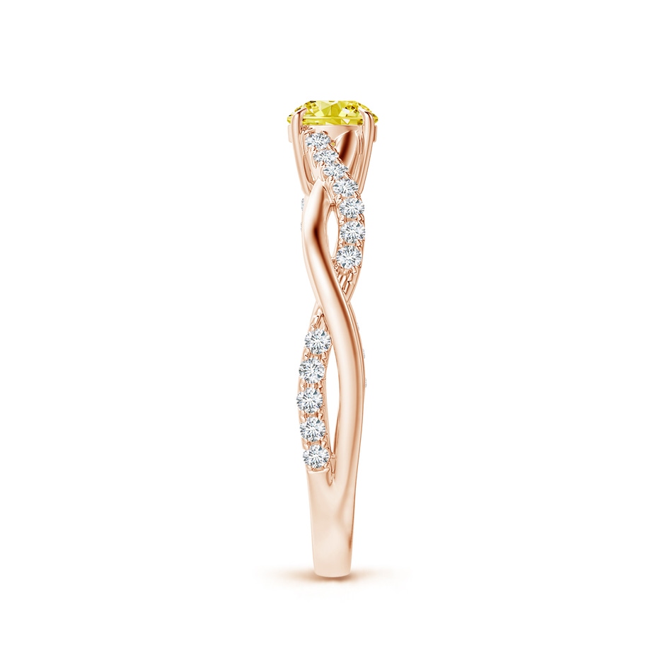 4.4mm Labgrown Classic Solitaire Lab-Grown Fancy Intense Yellow Diamond Twist Shank Engagement Ring in Rose Gold side 299