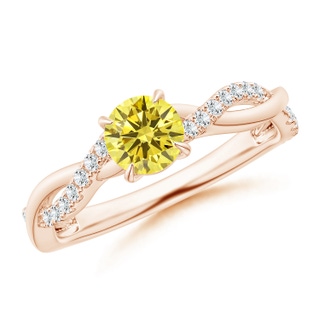 Round Fancy Intense, VS Lab Grown Yellow Diamond
