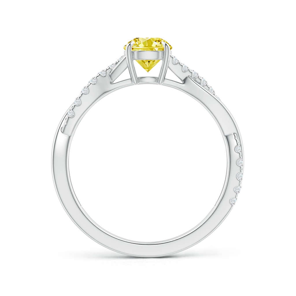 5.2mm Labgrown Classic Solitaire Lab-Grown Fancy Intense Yellow Diamond Twist Shank Engagement Ring in White Gold - side 199