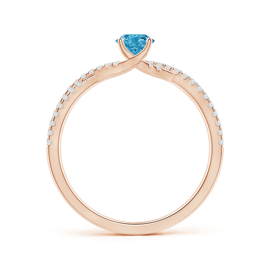 4.5mm Labgrown Twist Shank Solitaire Round Lab-Grown Fancy Intense Blue Diamond Engagement Ring in Rose Gold side 199
