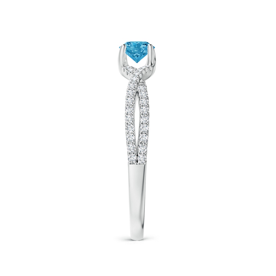 4mm Labgrown Twist Shank Solitaire Round Lab-Grown Fancy Intense Blue Diamond Engagement Ring in White Gold side 299