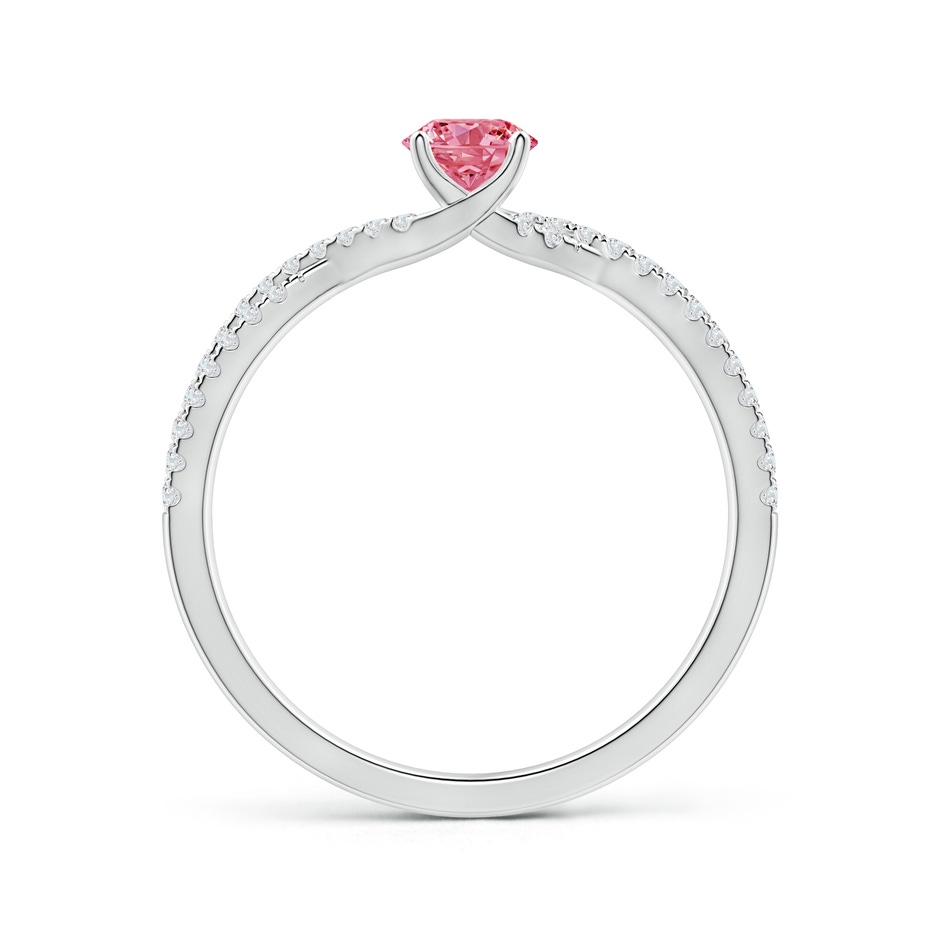 4.5mm Labgrown Twist Shank Solitaire Round Lab-Grown Fancy Intense Pink Diamond Engagement Ring in White Gold side 199