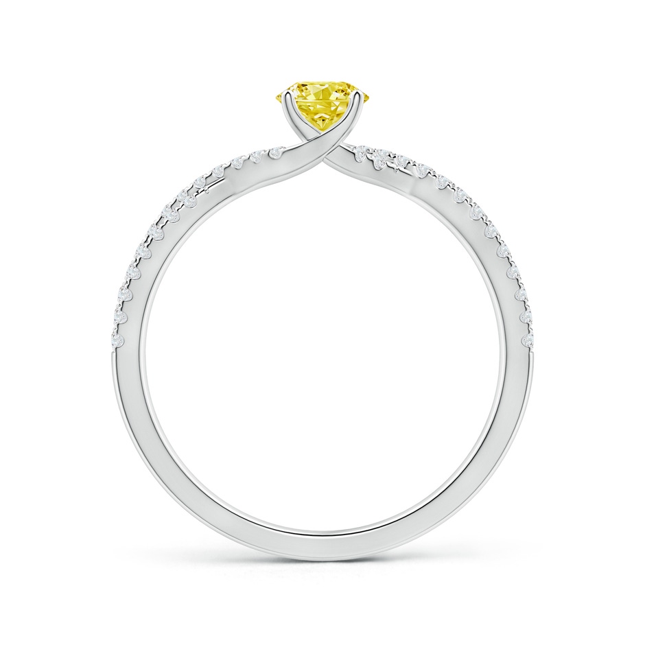 4.5mm Labgrown Twist Shank Solitaire Round Lab-Grown Fancy Intense Yellow Diamond Engagement Ring in White Gold side 199