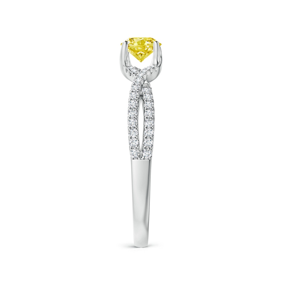 4.5mm Labgrown Twist Shank Solitaire Round Lab-Grown Fancy Intense Yellow Diamond Engagement Ring in White Gold side 299