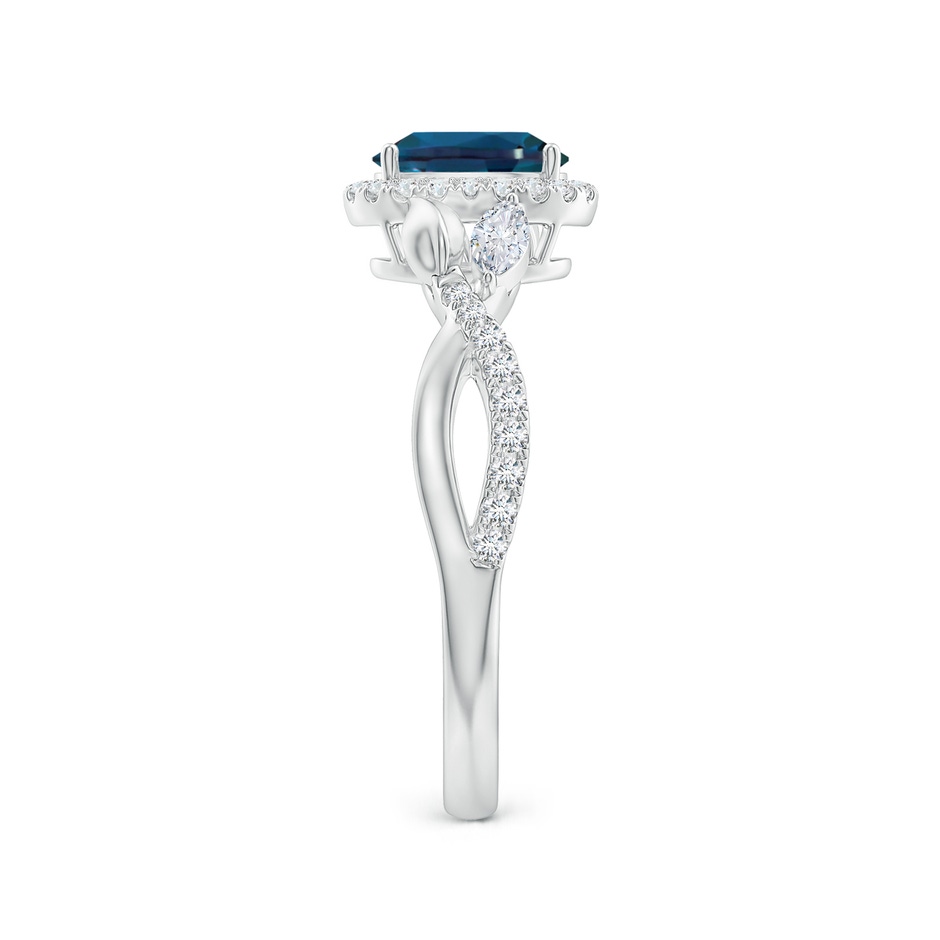 7x5mm Labgrown Oval Lab-Grown Alexandrite Twisted Vine Ring with Diamond Halo in P950 Platinum side 299