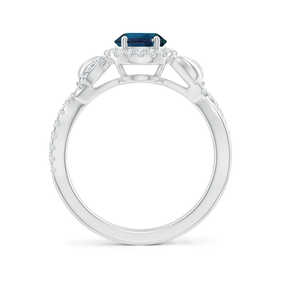 8x6mm Labgrown Oval Lab-Grown Alexandrite Twisted Vine Ring with Diamond Halo in 18K White Gold side 199