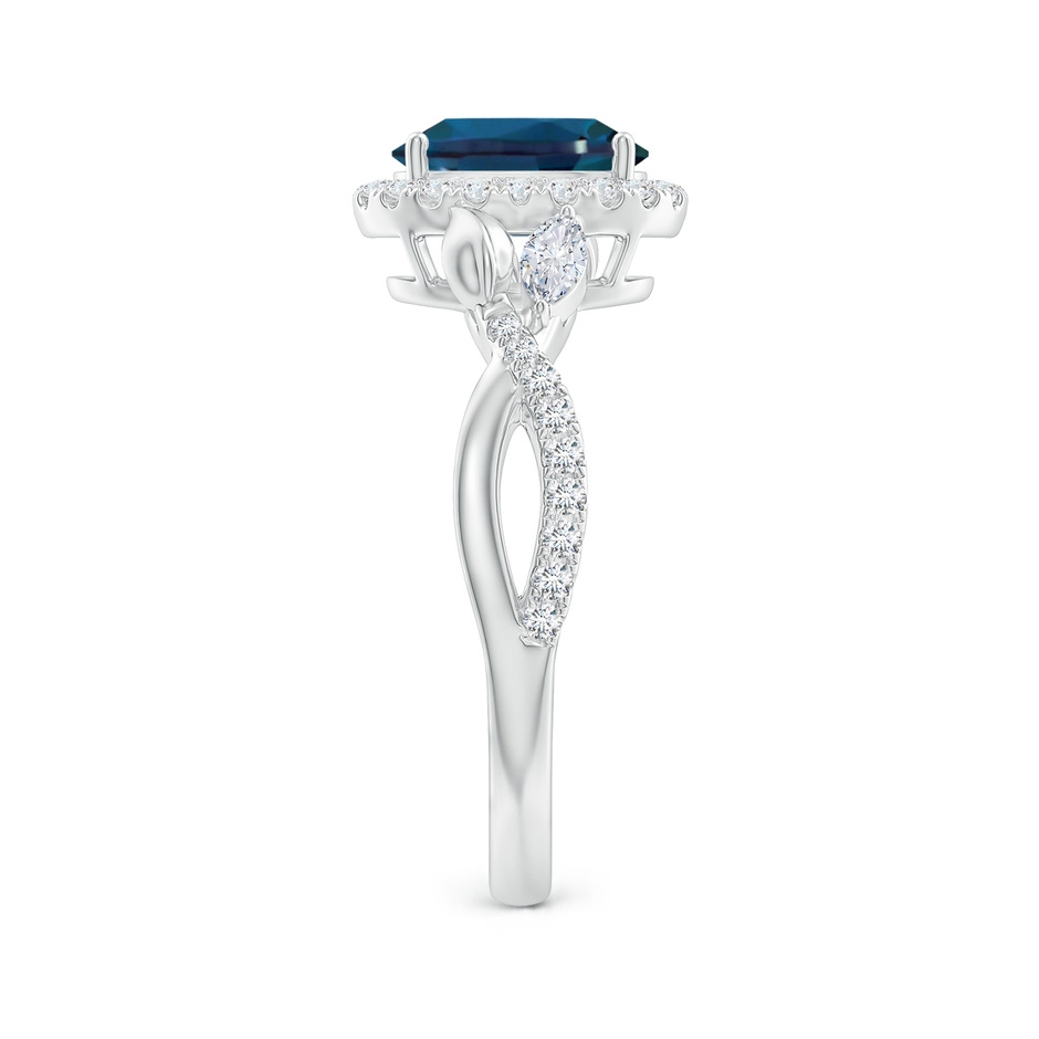 8x6mm Labgrown Oval Lab-Grown Alexandrite Twisted Vine Ring with Diamond Halo in 18K White Gold side 299