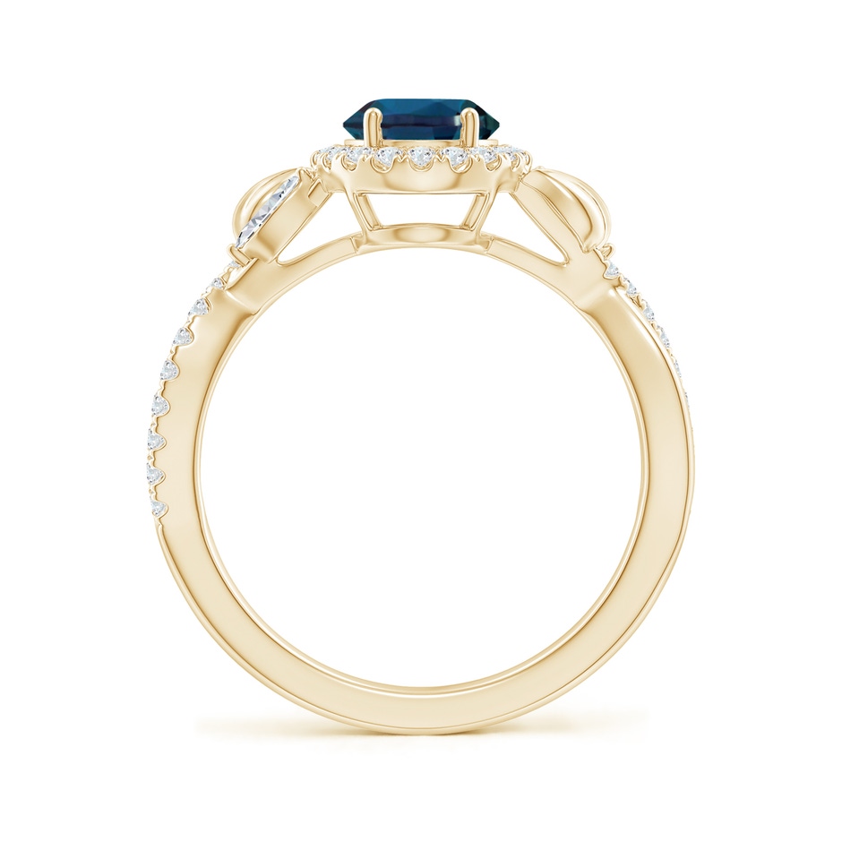 8x6mm Labgrown Oval Lab-Grown Alexandrite Twisted Vine Ring with Diamond Halo in 18K Yellow Gold side 199