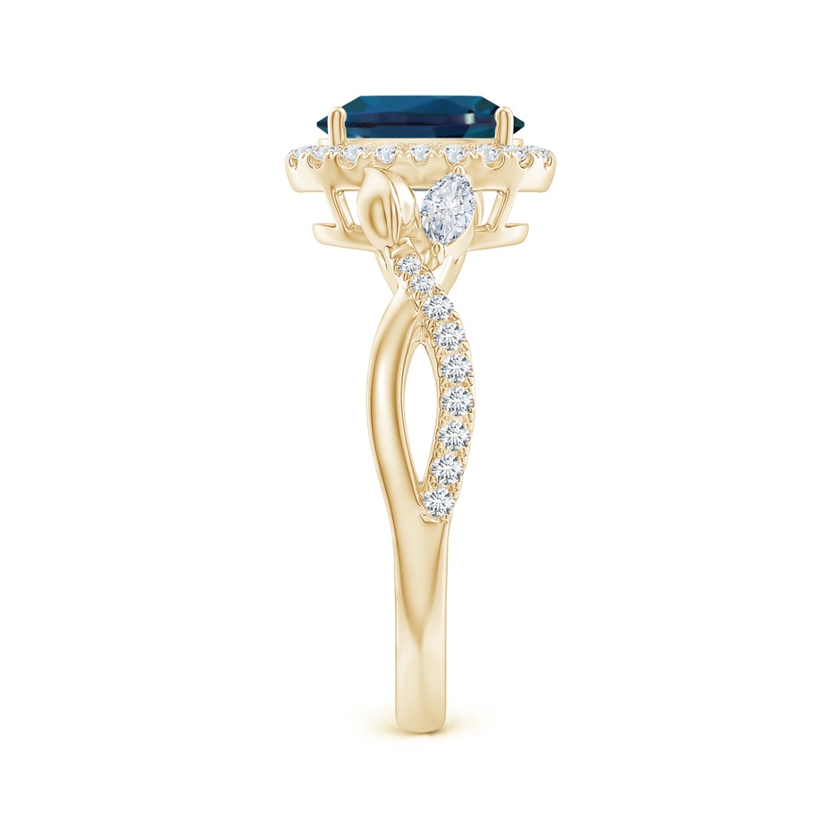 8x6mm Labgrown Oval Lab-Grown Alexandrite Twisted Vine Ring with Diamond Halo in 18K Yellow Gold side 299