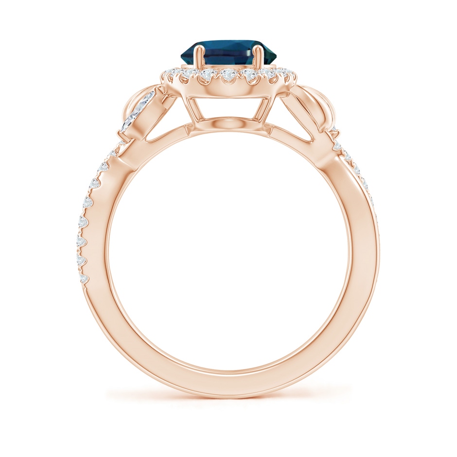 9x7mm Labgrown Oval Lab-Grown Alexandrite Twisted Vine Ring with Diamond Halo in 18K Rose Gold side 199