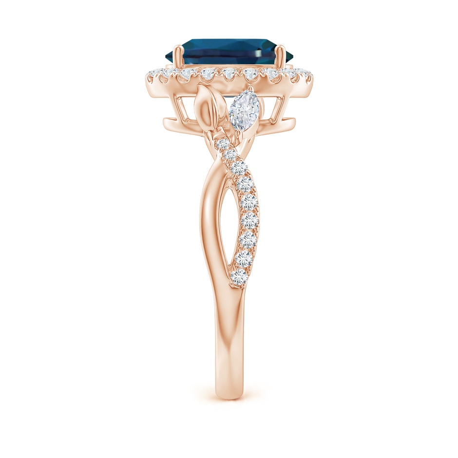 9x7mm Labgrown Oval Lab-Grown Alexandrite Twisted Vine Ring with Diamond Halo in 18K Rose Gold side 299