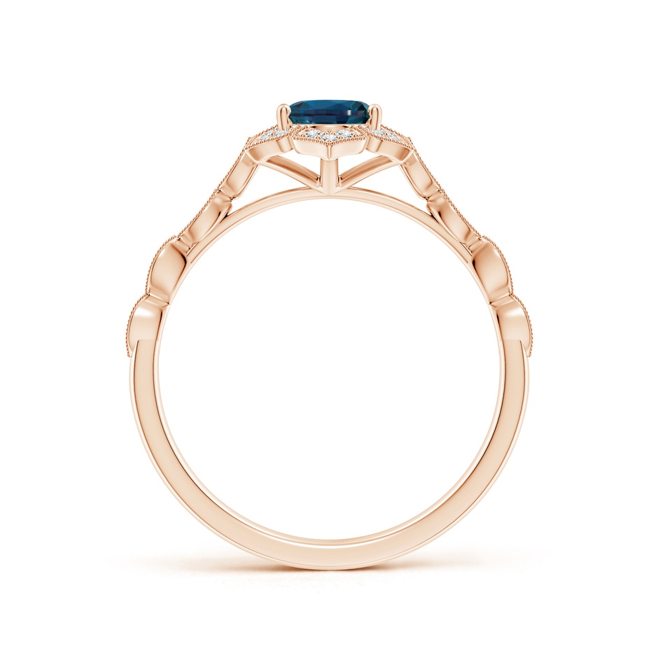 7x5mm Labgrown Oval Lab-Grown Alexandrite Trillium Floral Shank Ring in Rose Gold side 199