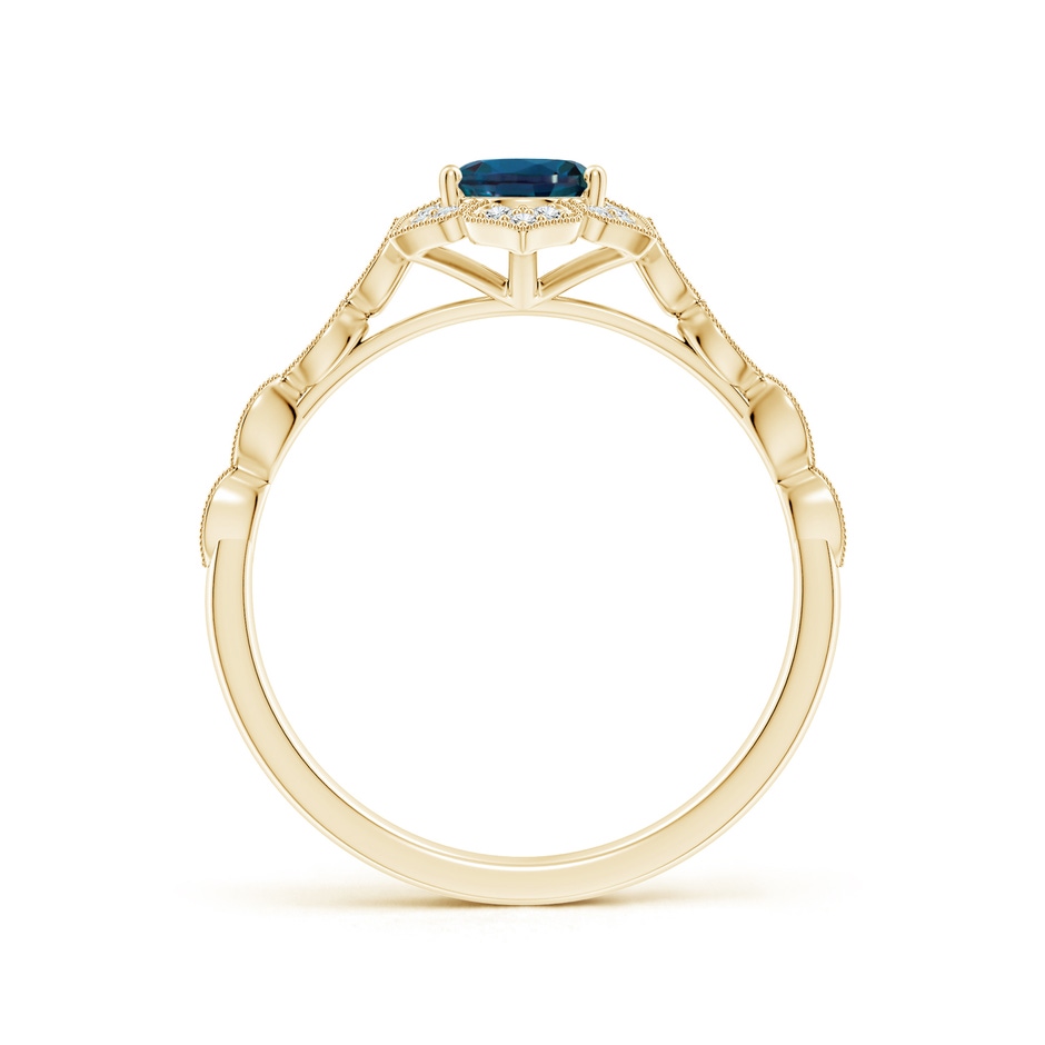 7x5mm Labgrown Oval Lab-Grown Alexandrite Trillium Floral Shank Ring in Yellow Gold side 199