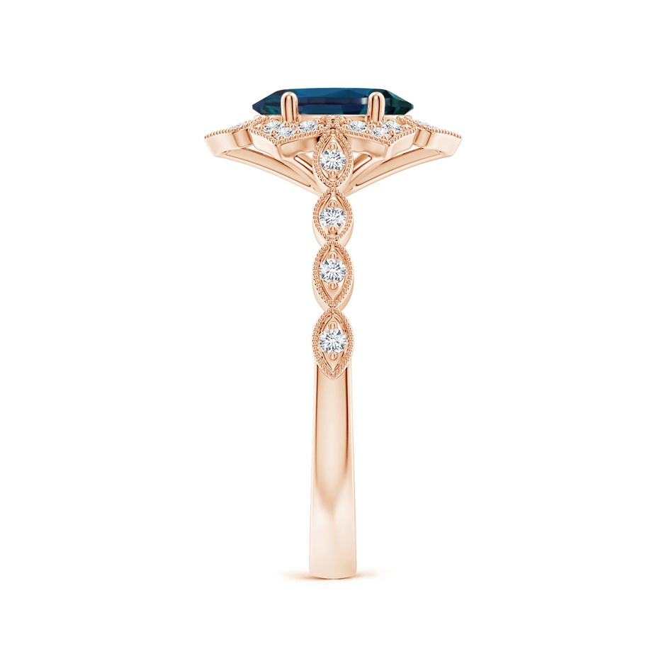 8x6mm Labgrown Oval Lab-Grown Alexandrite Trillium Floral Shank Ring in Rose Gold side 299