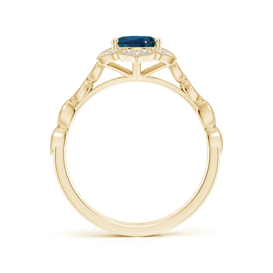 8x6mm Labgrown Oval Lab-Grown Alexandrite Trillium Floral Shank Ring in Yellow Gold side 199