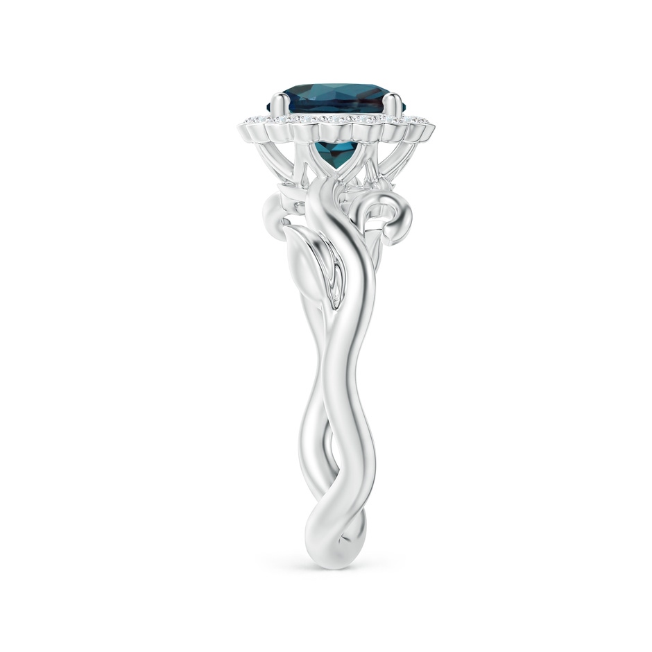 7mm Labgrown Vintage Inspired Lab-Grown Alexandrite Flower and Vine Ring in White Gold side 299