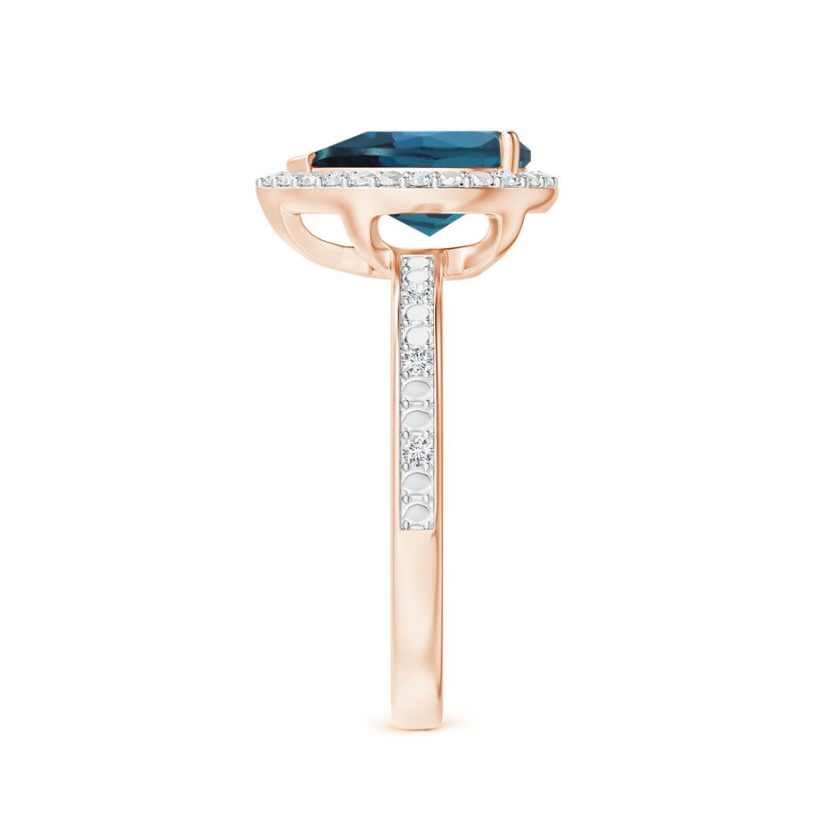 10x7mm Labgrown Prong-Set Pear-Shaped Lab-Grown Alexandrite Ring with Beaded Halo in 18K Rose Gold side 299