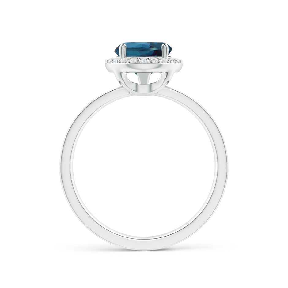 10x7mm Labgrown Prong-Set Pear-Shaped Lab-Grown Alexandrite Ring with Beaded Halo in 18K White Gold side 199