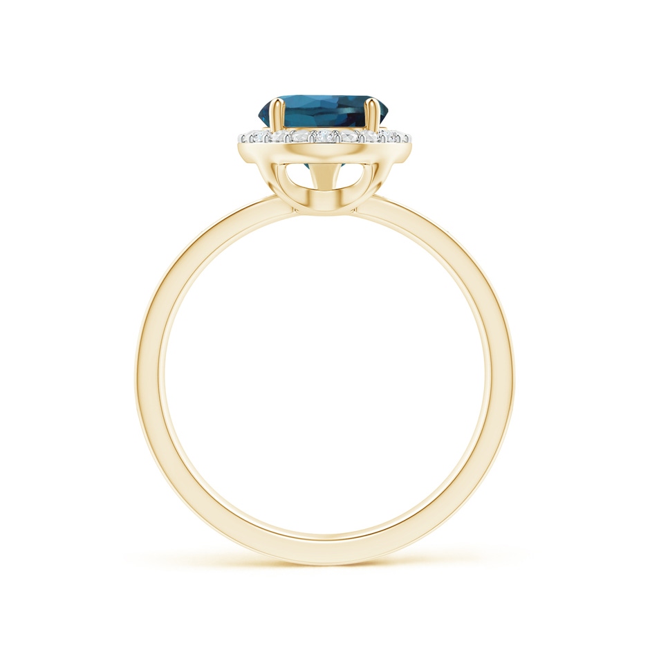10x7mm Labgrown Prong-Set Pear-Shaped Lab-Grown Alexandrite Ring with Beaded Halo in Yellow Gold side 199