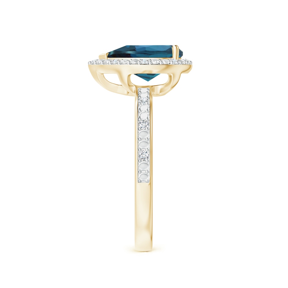 10x7mm Labgrown Prong-Set Pear-Shaped Lab-Grown Alexandrite Ring with Beaded Halo in Yellow Gold side 299