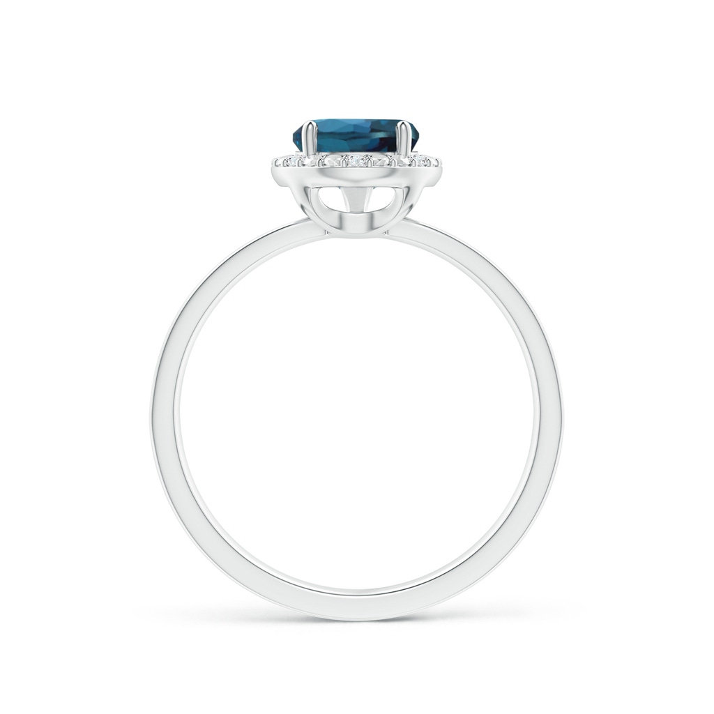 9x6mm Labgrown Prong-Set Pear-Shaped Lab-Grown Alexandrite Ring with Beaded Halo in White Gold - side 199