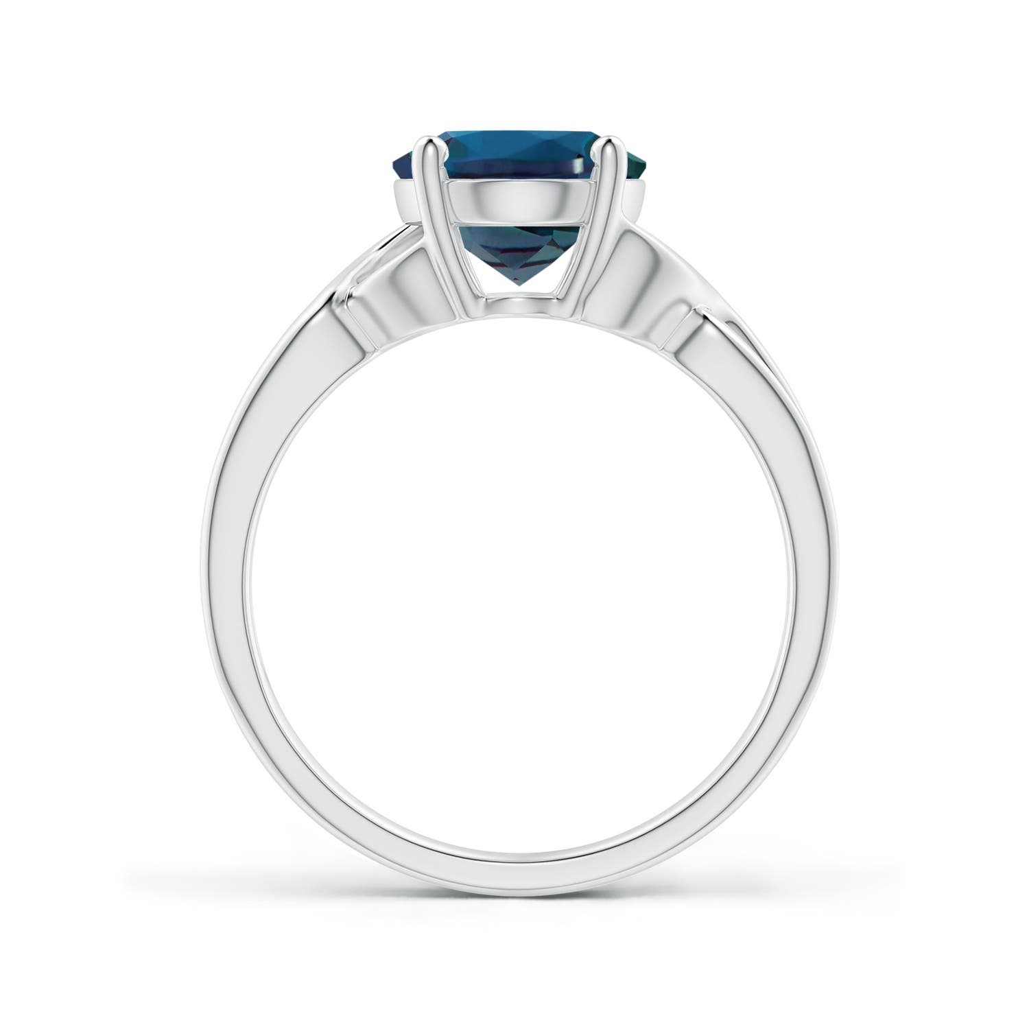 10x8mm Labgrown Classic Oval Lab-Grown Alexandrite Criss-Cross Cocktail Ring in 18K White Gold