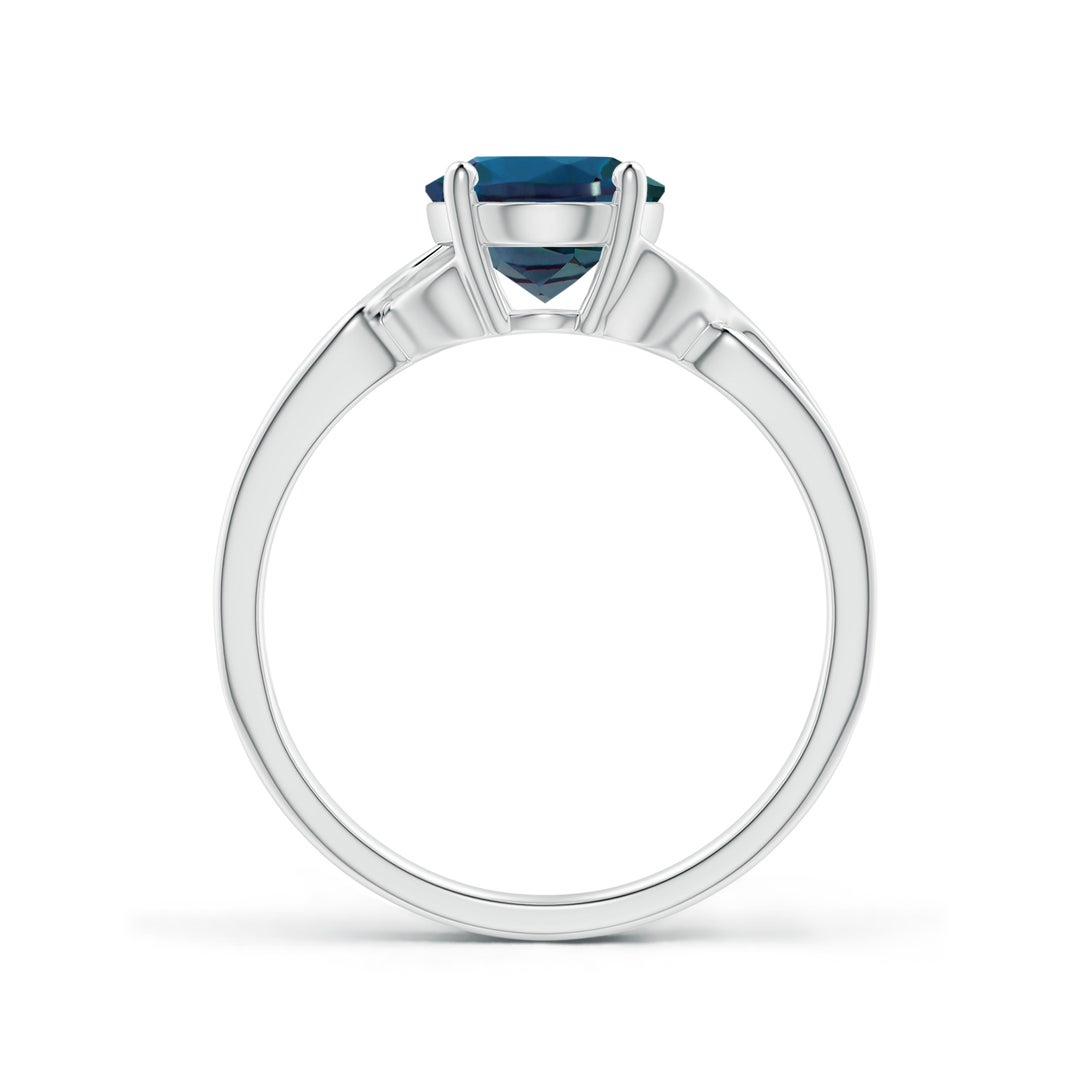 9x7mm Labgrown Classic Oval Lab-Grown Alexandrite Criss-Cross Cocktail Ring in White Gold - side 3