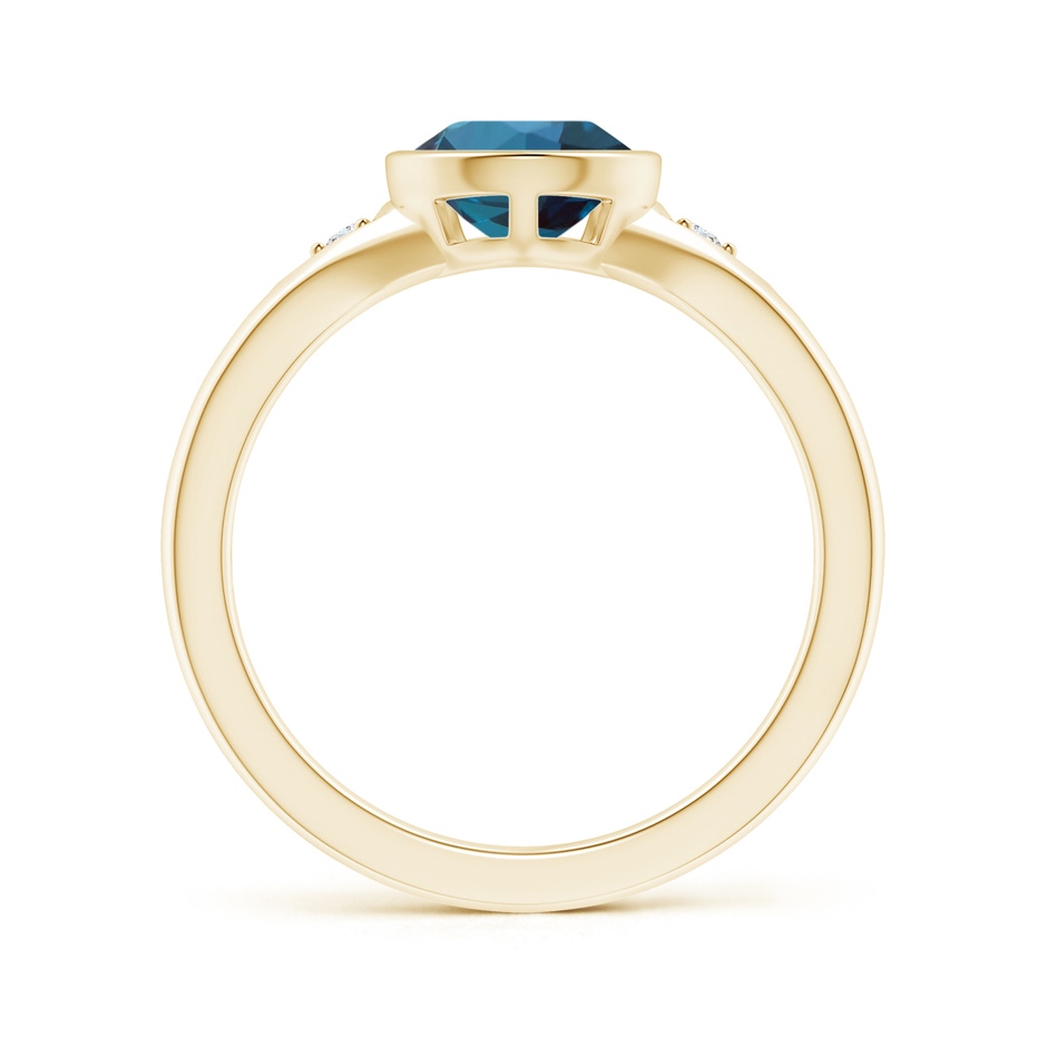 10x7mm Labgrown Bezel-Set Pear-Shaped Lab-Grown Alexandrite Ring with Diamonds in Yellow Gold side 199