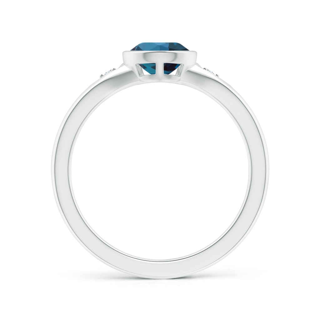 9x6mm Labgrown Bezel-Set Pear-Shaped Lab-Grown Alexandrite Ring with Diamonds in White Gold - side 199