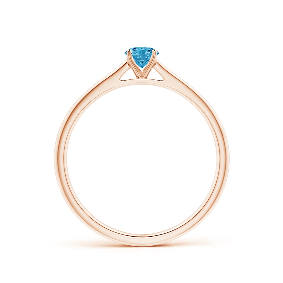 4.1mm Labgrown Round Lab-Grown Fancy Intense Blue Diamond Tapered Cathedral Solitaire Engagement Ring in Rose Gold side 199
