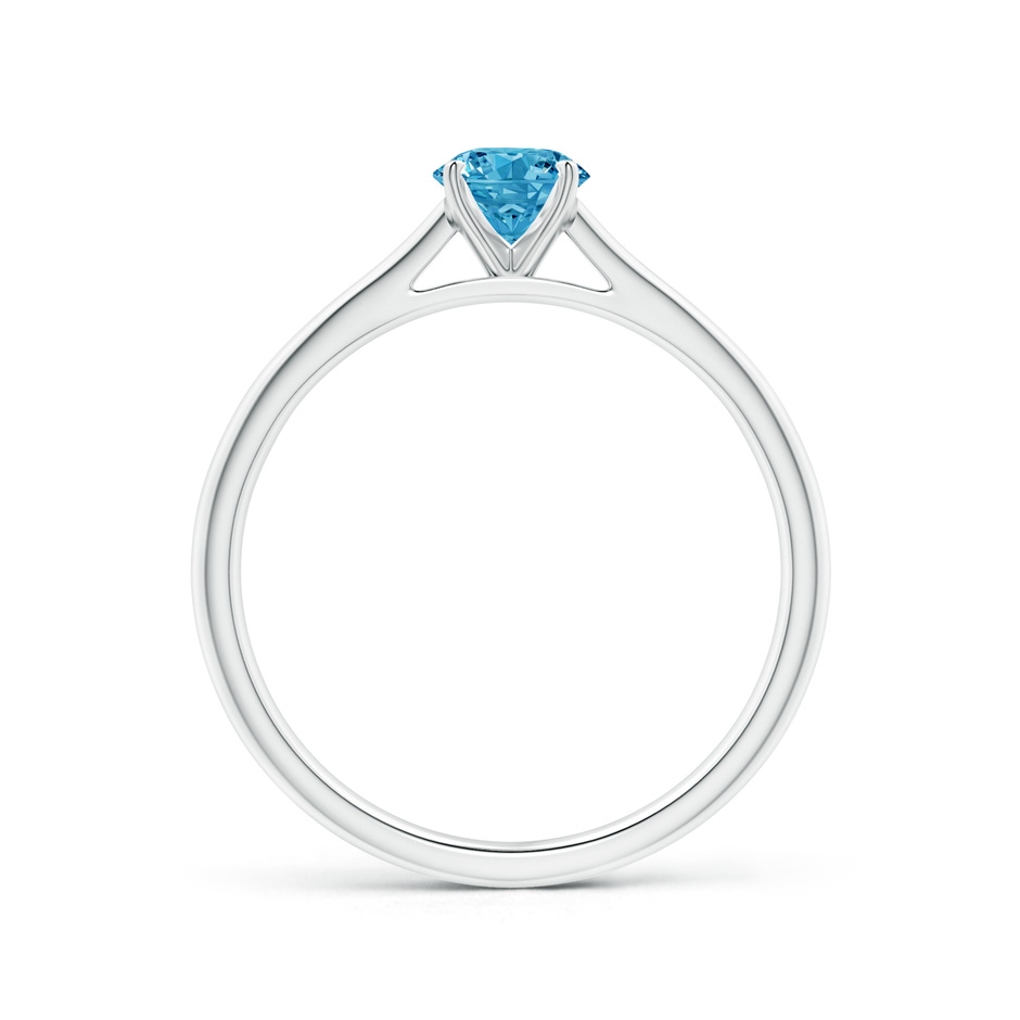 5.1mm Labgrown Round Lab-Grown Fancy Intense Blue Diamond Tapered Cathedral Solitaire Engagement Ring in White Gold side 199