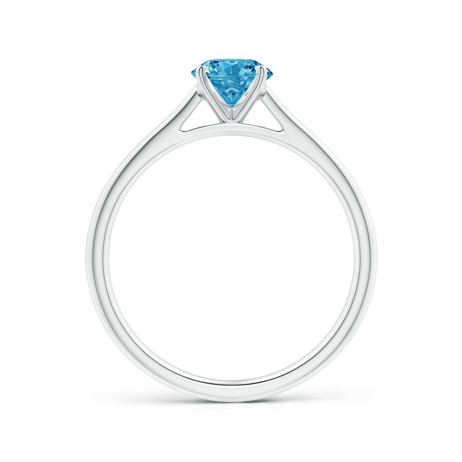 5.9mm Labgrown Round Lab-Grown Fancy Intense Blue Diamond Tapered Cathedral Solitaire Engagement Ring in 18K White Gold side 199