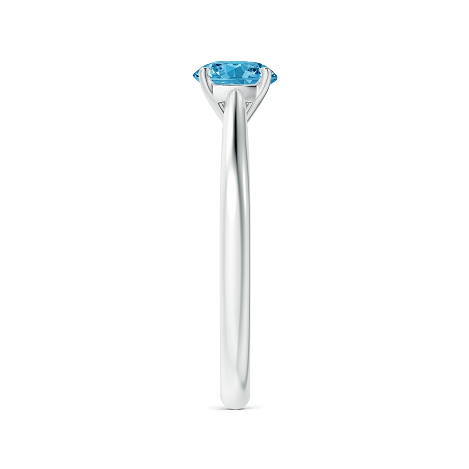 5.9mm Labgrown Round Lab-Grown Fancy Intense Blue Diamond Tapered Cathedral Solitaire Engagement Ring in 18K White Gold side 299