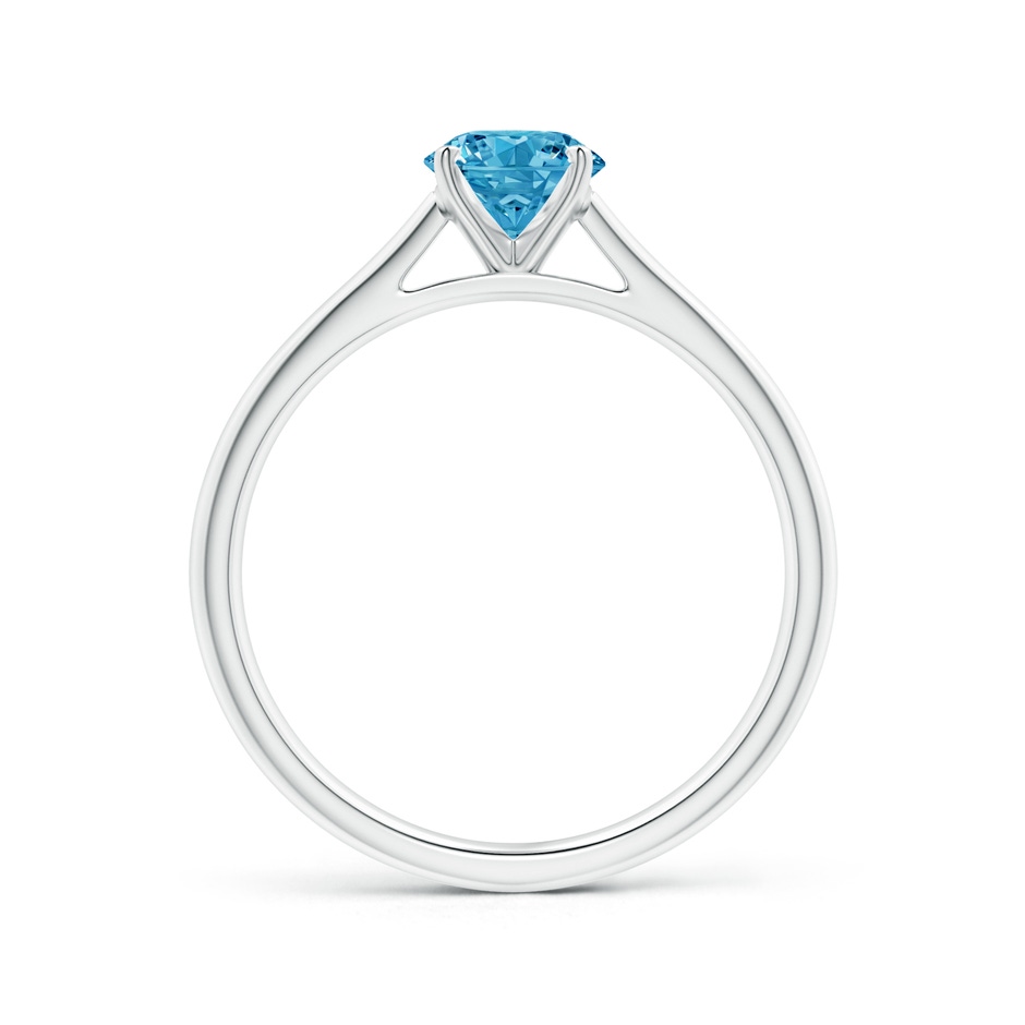 5.9mm Labgrown Round Lab-Grown Fancy Intense Blue Diamond Tapered Cathedral Solitaire Engagement Ring in White Gold side 199