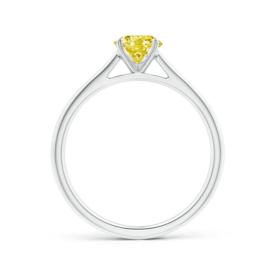 5.9mm Labgrown Round Lab-Grown Fancy Intense Yellow Diamond Tapered Cathedral Solitaire Engagement Ring in White Gold side 199