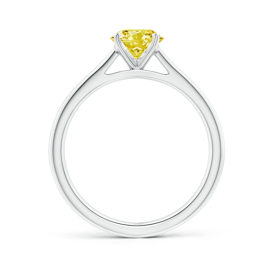 6.4mm Labgrown Round Lab-Grown Fancy Intense Yellow Diamond Tapered Cathedral Solitaire Engagement Ring in P950 Platinum side 199