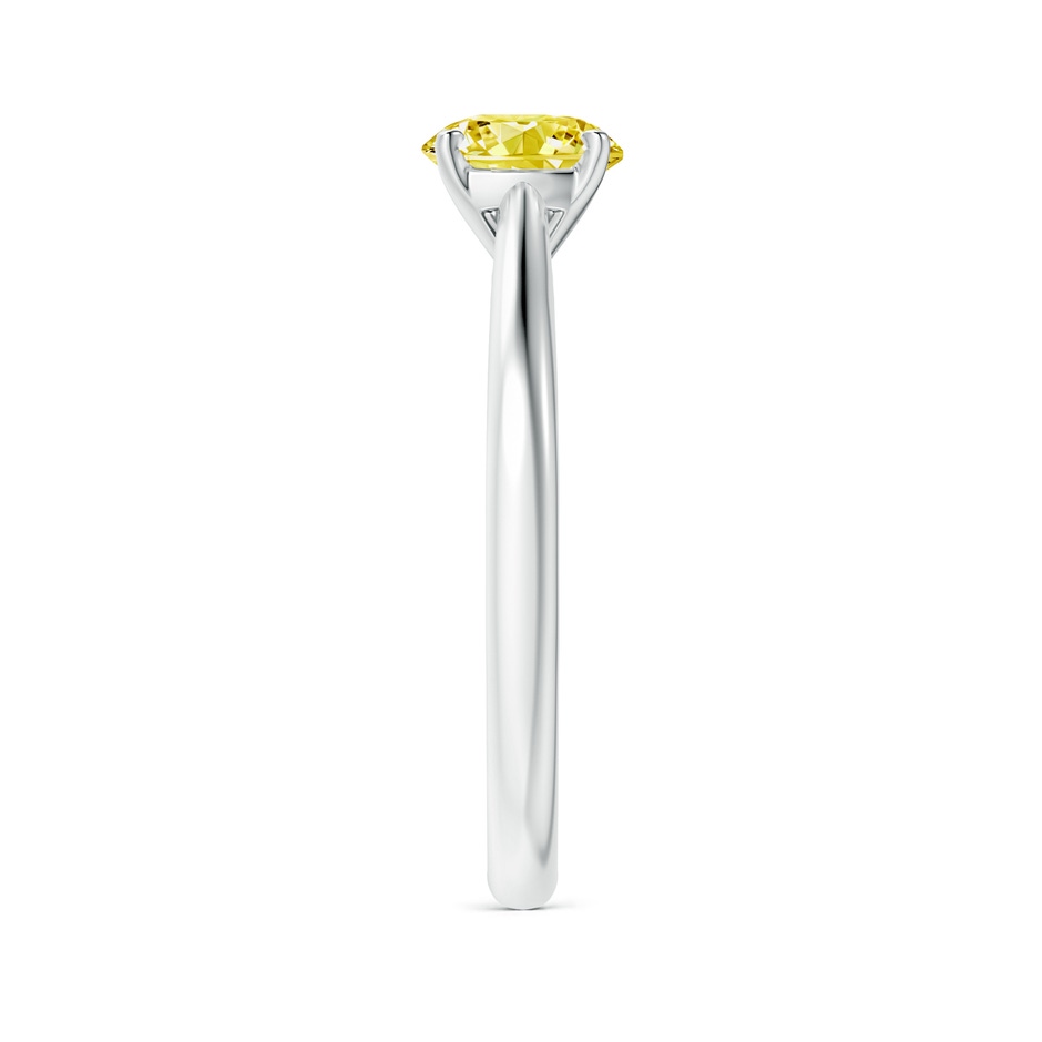 6.4mm Labgrown Round Lab-Grown Fancy Intense Yellow Diamond Tapered Cathedral Solitaire Engagement Ring in P950 Platinum side 299