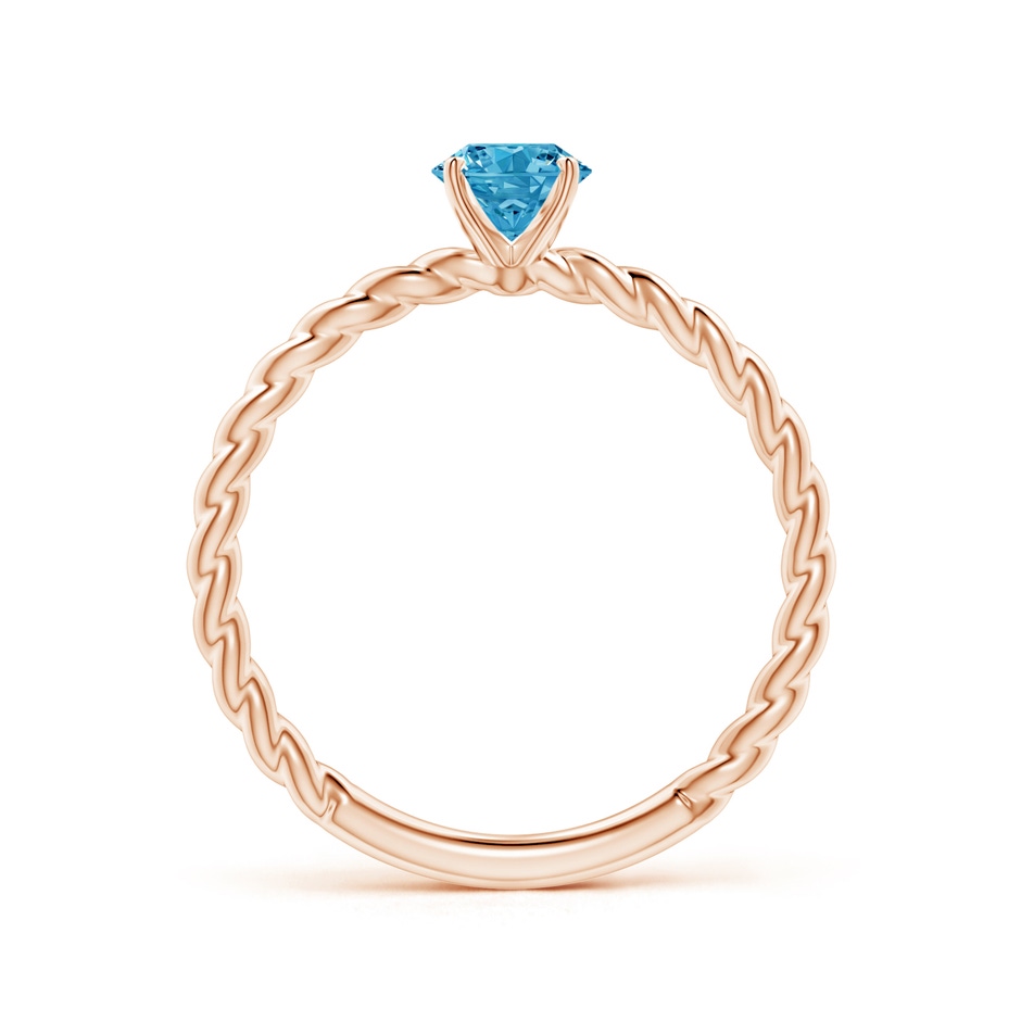 5.1mm Labgrown Twisted Shank Round Lab-Grown Fancy Intense Blue Diamond Solitaire Engagement Ring in Rose Gold side 199