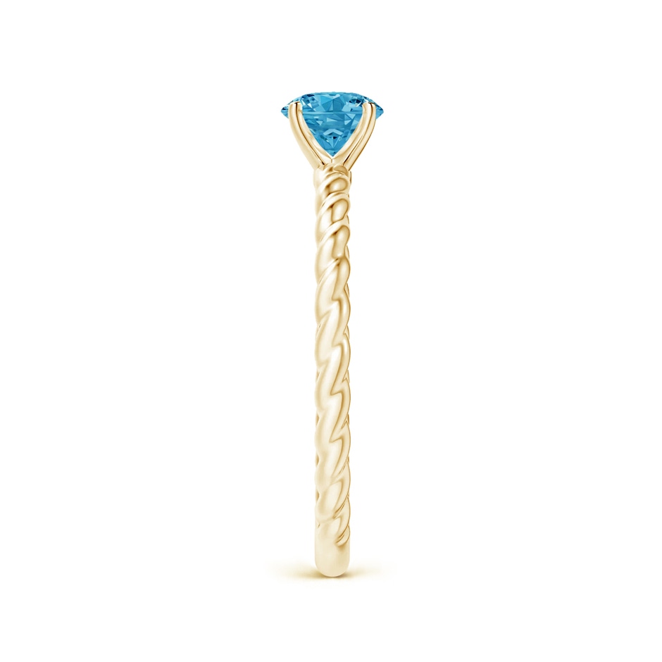 5.1mm Labgrown Twisted Shank Round Lab-Grown Fancy Intense Blue Diamond Solitaire Engagement Ring in Yellow Gold side 299