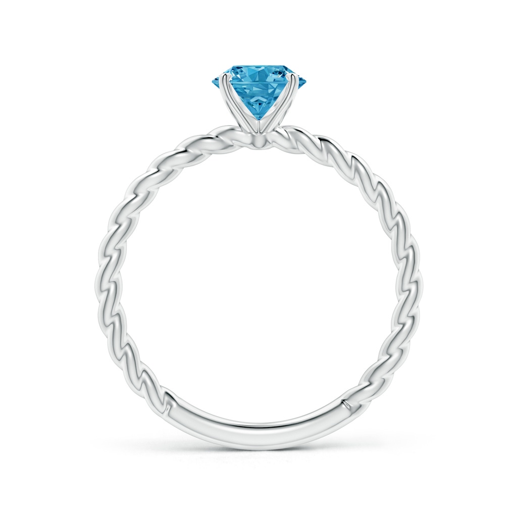 5.9mm Labgrown Twisted Shank Round Lab-Grown Fancy Intense Blue Diamond Solitaire Engagement Ring in White Gold - side 199
