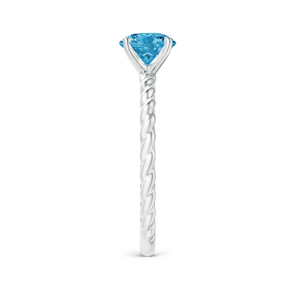 6.4mm Labgrown Twisted Shank Round Lab-Grown Fancy Intense Blue Diamond Solitaire Engagement Ring in White Gold side 299