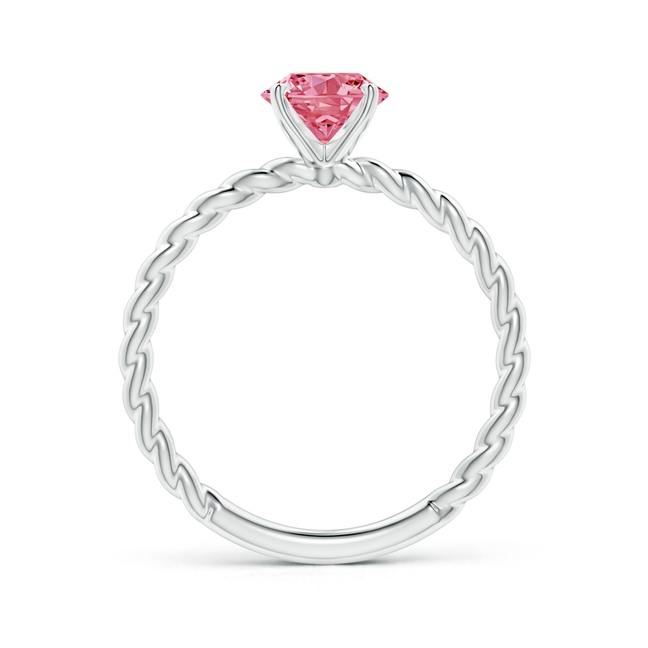 6.4mm Labgrown Twisted Shank Round Lab-Grown Fancy Intense Pink Diamond Solitaire Engagement Ring in 18K White Gold side 199