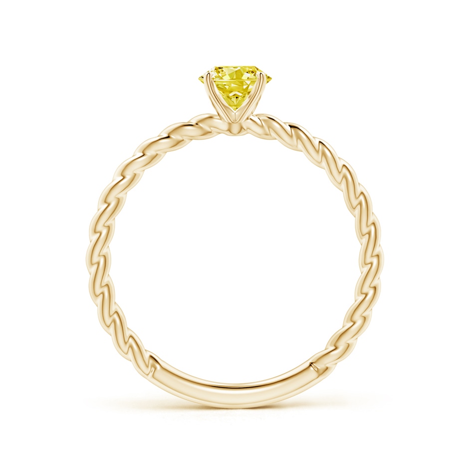 5.1mm Labgrown Twisted Shank Round Lab-Grown Fancy Intense Yellow Diamond Solitaire Engagement Ring in Yellow Gold side 199