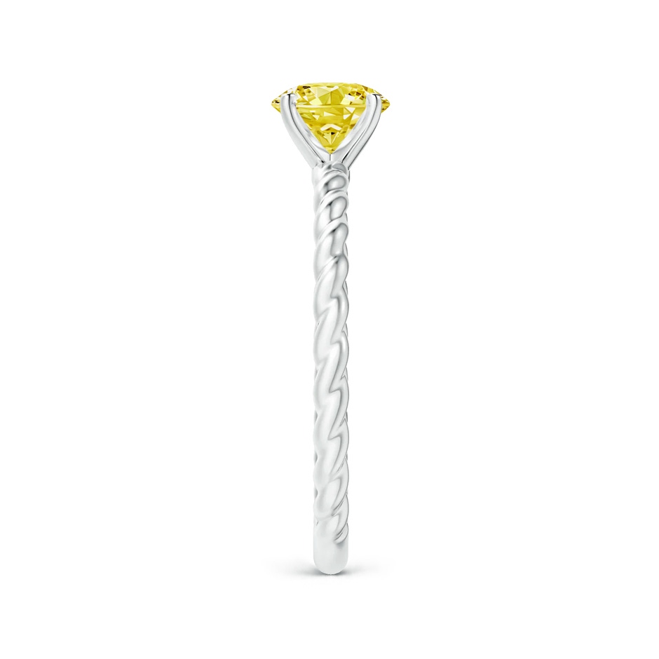 5.9mm Labgrown Twisted Shank Round Lab-Grown Fancy Intense Yellow Diamond Solitaire Engagement Ring in White Gold side 299