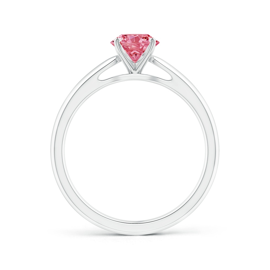 5.9mm Labgrown Classic Solitaire Lab-Grown Fancy Intense Pink Diamond Rounded Cathedral Engagement Ring in White Gold side 199