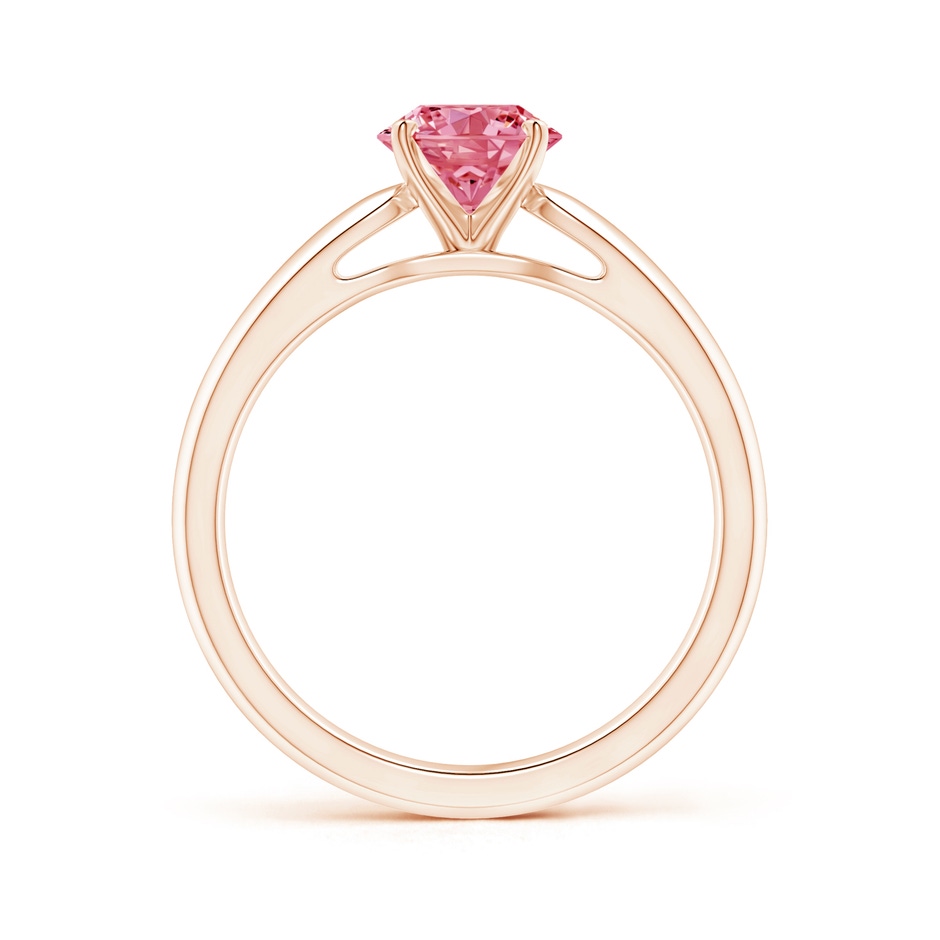 6.4mm Labgrown Classic Solitaire Lab-Grown Fancy Intense Pink Diamond Rounded Cathedral Engagement Ring in 18K Rose Gold side 199